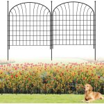 Mevronisshop - cl�ture de jardin en m�tal - (81 cm h x 71 cm w 5 panneaux longueur 3, 5 m) d�corative ...