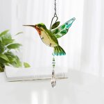 Mevronisshop - cristal suncatcher vert colibri pendentif lustre suspendu prisme rainbow fabricant ornement ...