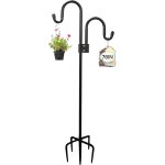Mevronisshop - crochets de berger pour jardin, 193cm double crochet de jardin, 5 brochs, m�tal pour mangeoire ...