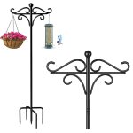 Mevronisshop - crochets de berger pour jardin, double houlette de shepherd hooks de 193cm poteaux et ...