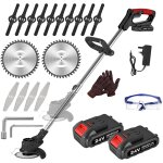 Mevronisshop - d�broussailleuse electrique sans fil 24v, coupe bordure sans fil avec 2 batteries 2000mah, ...