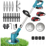 Mevronisshop - debroussailleuse electrique sans fil, 800w / 60min, coupe bordure sans fil avec 2 batterie, ...