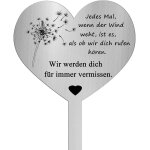 Mevronisshop - dcoration funraire rsistante aux intempries en forme de coeur avec texte emotionnel ...