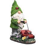 Mevronisshop - decoration jardin exterieur, statue de nain de jardin floqu� avec lumi�re solaire, figurine ...