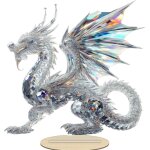 Mevronisshop - dragon en cristal transparent 2d - objet de d�coration en acrylique de style boh�me pour ...