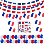 Mevronisshop - drapeau france mini fran�ais bunting balloons stickers int�rieur ext�rieur patriotic party ...