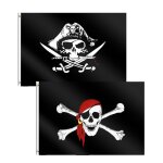 Mevronisshop - drapeaux de pirate, drapeau de pirate 60x 90 cm, 2pcs drapeau pirate, drapeau pirate des ...