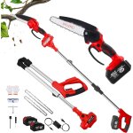 Mevronisshop - elagueuse sur perche sans fil 2 en 1, mini tron�onneuse electrique 8� avec 2 x 3000mah ...