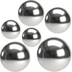 Mevronisshop - exquisites lot de 6 boules a facettes argent�es en acier inoxydable - boule de jardin ...