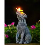 Mevronisshop - figurines de chien avec papillon d�coration solaire ext�rieure : chiens dr�les d�coration ...