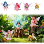 Mevronisshop - figurines elfe 4pcs, figurines f�e pour d�coration jardin f�es statue, figurine de jardin ...