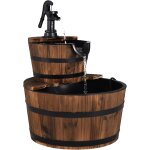 Mevronisshop - fontaine a eau a 2 couches en sapin carbonis�, ecoulement d�eau ajustable, fontaine ext�rieure ...