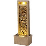 Mevronisshop - fontaine de jardin haute effet riviere cascade exterieure led reglable patio compact marron ...