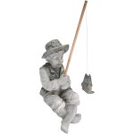 Mevronisshop - fr�d�ric le petit p�cheur d'avignon statue de p�cheur pour jardin, 38 cm, polyr�sine, ...