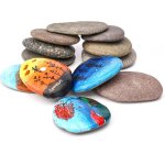 Mevronisshop - galets a peindre lot de 12 pierres plate decoratif decoratif naturel cailloux jardin exterieur ...
