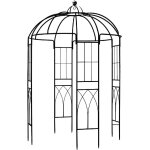 Mevronisshop - garden style fran�ais pergola en m�tal, plantes grimpantes terrasse patio arceau a rosiers, ...