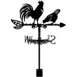 Mevronisshop - girouette de jardin exterieur en forme de coq girouettes de toit en mtal noir pour animaux ...