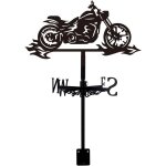 Mevronisshop - girouette de jardin exterieur metal motorcycle girouette de toit � vent en m�tal flame ...
