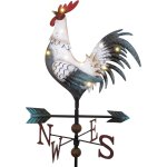 Mevronisshop - girouette en mtal de 86 cm avec lumire solaire, tanche, dcoration de jardin pour pelouse, ...