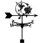 Mevronisshop - girouette en m�tal en forme de colibri (20 pouces), indicateur de direction du vent, girouette ...