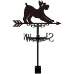 Mevronisshop - girouette terrier pour toit en m�tal noir schnauzer indicateur de direction du vent d�coration ...