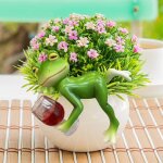 Mevronisshop - grenouille suspendue, figurine grenouille, statue de jardin, d�coration de jardin, vert, ...