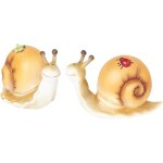 Mevronisshop - heitmann deco grand escargots - lot de 2 - orange - avec papillon et coccinelle - d�coration ...