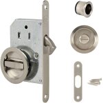 Mevronisshop - kit serrure pour porte coulissante - serrure à condamnation et poignées cuvettes rondes ... Mevronisshop - kit serrure pour porte coulissante - serrure à condamnation et poignées cuvettes rondes ...