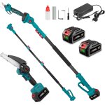 Mevronisshop - lagueuse 4 - en - 1 sans balais ¿ tron�onneuse 15 cm + s�cateur 25 mm, perche t�lescopique ...