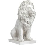 Mevronisshop - lion de florence sentinel statue d'animal, 71 cm, polyr�sine, pierre antique