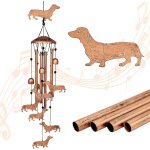 Mevronisshop - metall dackel windspiel outdoor, windspiel de jardin imperm�able a suspendre, d�coration ...