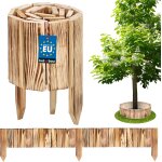 Mevronisshop - mini cl�ture de jardin en bois carbonis� 15 x 110 cm bordure de pelouse palissade anti ...