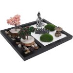 Mevronisshop - mini jardin zen table de sable statue de bouddha 21. 4 x 17. 5 cm kit de bac a sable zen, ...