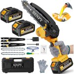 Mevronisshop - mini tronconneuse a batterie 2x4000mah, 6 pouces tron�onneuse sur batterie elagueuse thermique ...