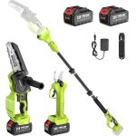 Mevronisshop - mini tronconneuse avec perche 6 pouces & secateur electrique telescopique 33 mm, 4 en ...