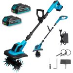 Mevronisshop - motobineuse electrique sans fil - 600w motoculteur avec 23cm de largeur de travail, 17cm ...