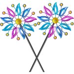 Mevronisshop - moulin � vent d'ext�rieur en m�tal, 2 sens avec piquet en m�tal, �tanche � 360 degr�s, ...