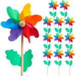Mevronisshop - moulin a vent en forme de fleur, 12 eoliennes multicolores pour la d�coration du jardin, ...