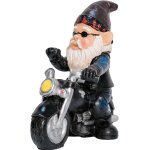 Mevronisshop - nain de jardin de moto - 13, 3 cm x 13 cm - statue tanche - protection solaire - dcoration ...