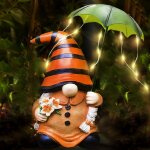 Mevronisshop - nain de jardin solaire dcoratif d'extrieur - nain de jardin en rsine led etanche - ...