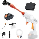 Mevronisshop - nettoyeur haute pression sans fil 60bar / 870psi: pistolet lavage autonome sur batterie ...