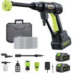 Mevronisshop - nettoyeur haute pression sur batterie (4000mah x 2), max 120bar nettoyeur haute pression ...