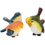 Mevronisshop - oiseaux en r�sine - d�coration animaux figurine pour pelouse, jardin et cour - 4 pcs ornements ...