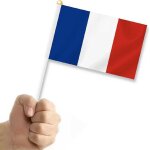 Mevronisshop - petit drapeau fran�ais 50 pi�ces, 21x14 cm, r�sistant haute qualit�, supporter equipe ...