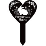 Mevronisshop - plaque comm�morative en forme de c?ur lapin animaux piquet de jardin papillons pour cimeti�re ...