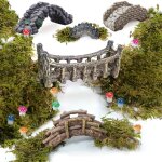 Mevronisshop - pont miniature, etang miniature pour aquarium, figurines de jardin f��rique ext�rieur, ...