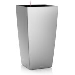 Mevronisshop - pot de fleurs d'interieur ¿ premium cubico ¿ rserve d'eau intgre ¿ coloris argent ...