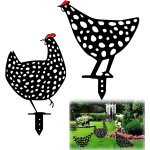 Mevronisshop - poule de jardin dcoration, 2 pices art de la cour de poulet, statue de coq de cour, ...
