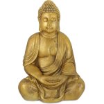 Mevronisshop - relaxdays statue de bouddha jardin, r�sistant aux intemp�ries et au gel, assis, objet ...