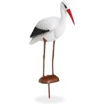 Mevronisshop - relaxdays statue de jardin cigogne, figurine de dcoration, protection hron, naissance, ...